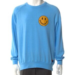 Aviator Nation Light Blue Smiley Crewneck Sweater
